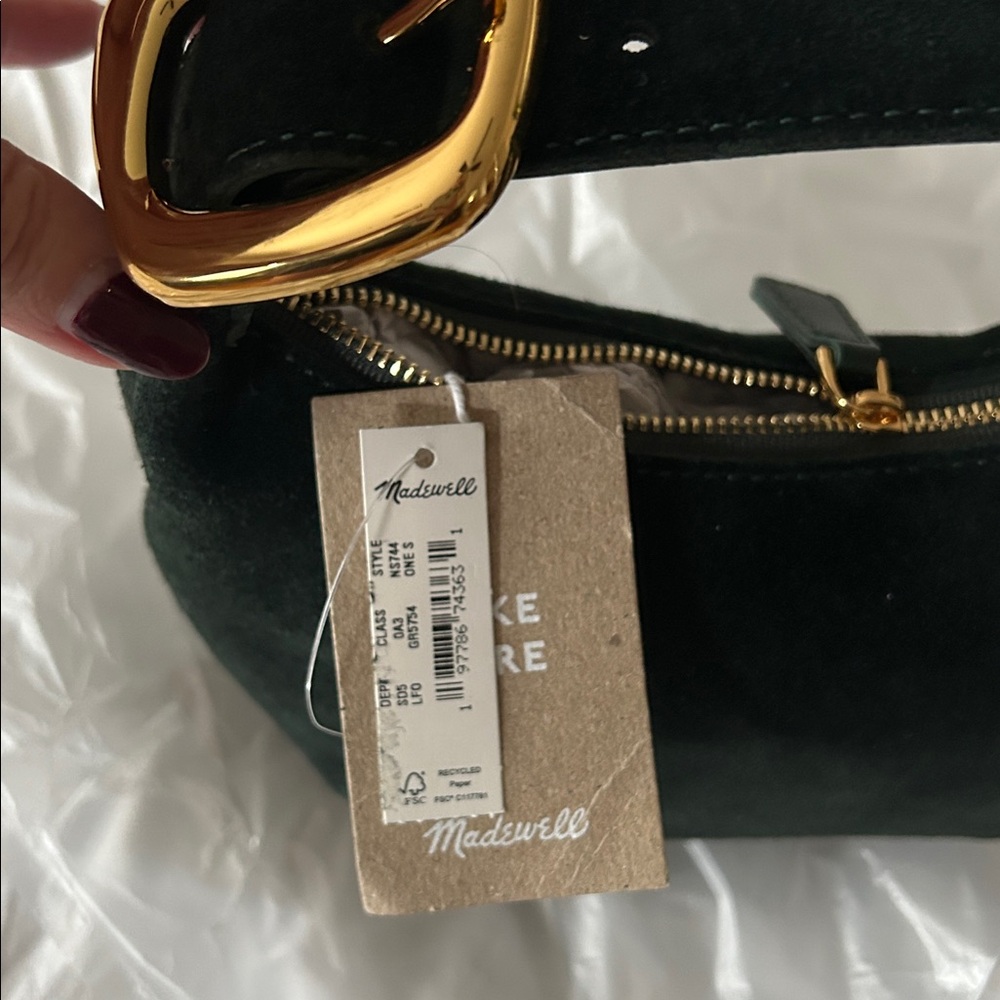 Madewell Suede Micro Buckle Hobo Bag -Luxury Forest color (NWT) - Picture 5 of 11